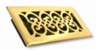 4 x 10 Decorative Register - Bright Brass