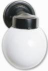 Black Metal Base W/ White Ball Shade