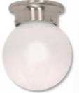 3" Nickel Base w/ White Ball Shade