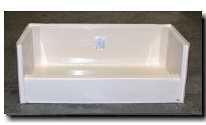 54x27 CD Fiberglass Shower Pan- White